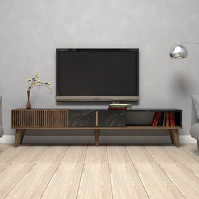Έπιπλο Τηλεόρασης Καρυδιά / Μαύρο CUSURO 180x35x40