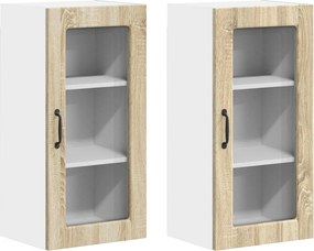 vidaXL Ραφιέρα τοίχου LUCCA 2 pcs Sonoma Δρυς 40 x 31 x 80 εκ.
