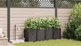 vidaXL Γλάστρα Κήπου 4 pcs Καφέ Ατσάλι