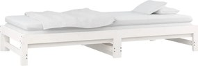 vidaXL Καναπές Κρεβάτι Συρόμενος Λευκός 2x(90x200) εκ. Μασίφ Πεύκο
