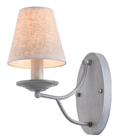 Φωτιστικό Τοίχου - Απλίκα C119-1 ETNA WALL LAMP GREY PATINA &amp; WHITE SHADE 1Z1 - 21W - 50W - 77-3663