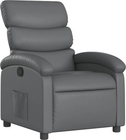 vidaXL Πολυθρόνα με Ανακλινόμενη Πόρτα Γκρι από Συνθετικό Δέρμα