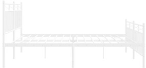 vidaXL Πλαίσιο Κρεβατιού με Κεφαλάρι&Ποδαρικό Λευκό 183x213εκ. Μέταλλο