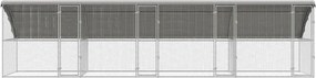 VidaXL Κοτέτσι με 4 πόρτες 4 τεμ. Ασημί 800x200x200cm