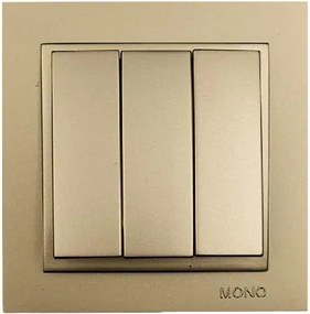 Διακόπτης τριπλός Mono Electric σειρά Despina Metallic τιτάνιο
