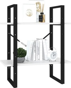 vidaXL Βιβλιοθήκη με 2 Ράφια Λευκή 60 x 30 x 70 εκ. από Επεξ. Ξύλο