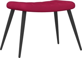 vidaXL Πολυθρόνα Relax Μπορντό Βελούδινη με Σκαμπό