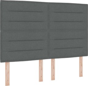 vidaXL Κρεβάτι box spring με στρώμα Σκούρο Γκρι 160 x 200 cm Ύφασμα