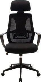 Καρέκλα γραφείου διευθυντή Dolphin pakoworld με ύφασμα mesh χρώμα μαύρο