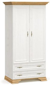 Ντουλάπα Jaden pakoworld δίφυλλη golden oak-λευκό antique 101x62x197,5εκ