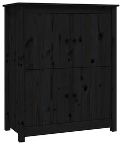 vidaXL Συρταριέρα Μαύρη 83 x 41,5 x 100 εκ. από Μασίφ Ξύλο Πεύκου