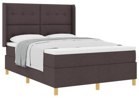 vidaXL Κρεβάτι Box Spring με Στρώμα Σκούρο Καφέ 160x200 εκ. Υλικό