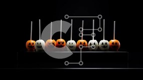 Intra Συλλεκτικό Ξύλινο Παζλ Plywood 4mm - Halloween Cake Pops με Πρόσωπα κολοκύθας Σε Ξύλινο Κουτί - Διαστάσεις: 10x10 cm – 25 κομμάτια