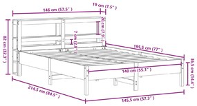 ΣΚΕΛΕΤΟΣ ΚΡΕΒΑΤΙΟΥ ΧΩΡΙΣ ΣΤΡΩΜΑ ΚΑΦΕ 140X190 ΜΑΣΙΦ ΞΥΛΟ ΠΕΥΚΟΥ 3306161