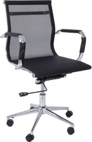 BF3201 Πολυθρόνα Γραφείου Χαμηλή Πλάτη - Mesh Μαύρο   1τμχ