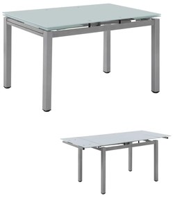 Τραπέζι Blossom EM981,1 110+(30+30)X70x76 cm Μέταλλο,Γυαλί