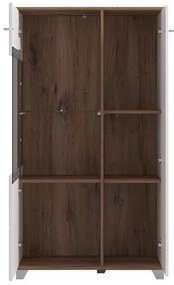 Βιτρίνα Burgundy 2K VS1 140 Λευκό - Flagstaff Oak - Λευκό Γυαλιστερό 78,5x40x139,5 εκ. 78.5x40x139.5 εκ.