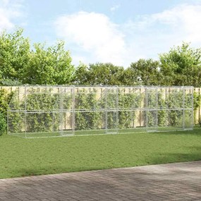 vidaXL Κλουβί Σκύλου με αποθήκευση 4 pcs Ασημί 8 x 2 x 2 m Ατσάλι