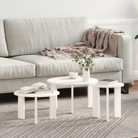 vidaXL Σετ Τραπεζιού Για Καφέ 3 pcs Λευκό 47.5 x 47.5 x 27 εκ.