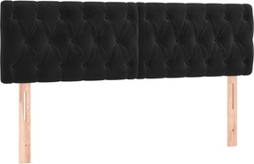 vidaXL Κρεβάτι Boxspring με Στρώμα Μαύρο 140x200 εκ. Βελούδινο