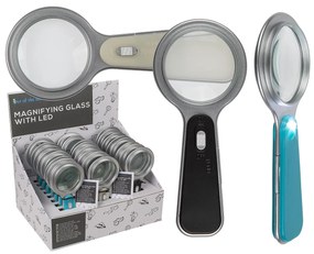 Μεγεθυντικός Φακός Με LED Πλαστικό 15x6.5cm Σε 3 Χρώματα