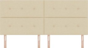 vidaXL Κεφαλάρι με κεφαλάρι Κρεμ 200 cm Τεχνητό Δέρμα