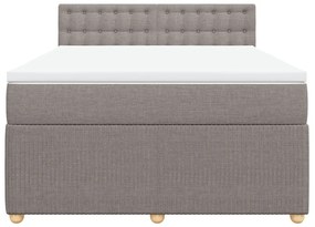 vidaXL Κρεβάτι Boxspring με Στρώμα Taupe 140x200 εκ. Υφασμάτινο