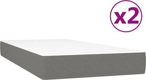 vidaXL Κρεβάτι Boxspring με Στρώμα Σκούρο Γκρι 200x200 εκ. Υφασμάτινο