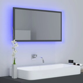 Καθρέφτης Μπάνιου με LED Γκρι 80x8,5x37 εκ. από Ακρυλικός - Γκρι