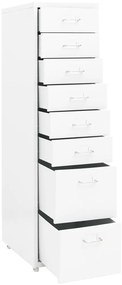 vidaXL Αρχειοθήκη Φορητή Λευκή 28 x 41 x 109 εκ. Μεταλλική