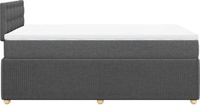 vidaXL Κρεβάτι Boxspring με Στρώμα Σκούρο Γκρι 120x190 εκ Υφασμάτινο