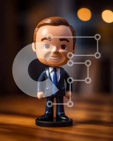 Intra Συλλεκτικό Ξύλινο Παζλ Plywood  4mm - Πόζα με ειδώλιο Bobblehead Σε Ξύλινο Κουτί - Διαστάσεις: 10x10 cm – 25 κομμάτια