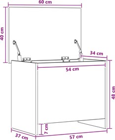 vidaXL Θήκη Αποθήκευσης Λευκό 60 x 40 x 50 cm Επεξεργασμένο Ξύλο