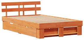 vidaXL Σκελετός Κρεβατιού Καφέ κεριού 120 x 190 cm Μασίφ ξύλο πεύκου