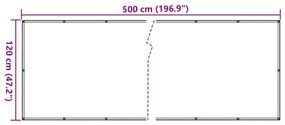 vidaXL Διαχωριστικό Βεράντας Ανθρακί 120 x 500 εκ. Ύφασμα Oxford