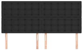 vidaXL Κεφαλάρια Κρεβατιού 4 τεμ. Μαύρο 100x5x78/88 εκ.Συνθετικό Δέρμα