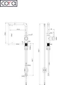 Cora 63359 Chrome - Μπαταρία Κουζίνας με Ντους