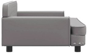 vidaXL Καναπές Παιδικός Γκρι 90 x 53 x 30 εκ. από Συνθετικό Δέρμα