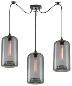 Φωτιστικό Οροφής Feint 77-8787 45x45x300cm 3xE27 60W Black-Smoke Homelighting