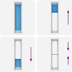 vidaXL Πλισέ Στόρι Μπλε 45x200 εκ. Πλάτος Υφάσματος 44,4 εκ. Πολυεστέρας