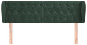 vidaXL Κεφαλάρι με Πτερύγια Σκούρο Πράσινο 163x23x78/88 εκ. Βελούδινο