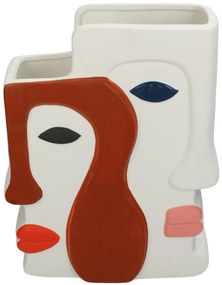 Βάζο ArteLibre Πρόσωπο Πολύχρωμο Κεραμικό 20.7x9.5x26cm-05153875