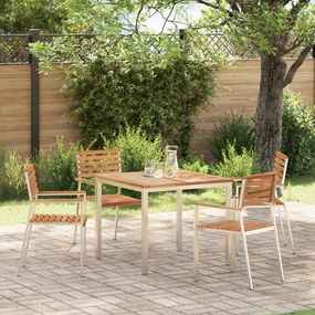 vidaXL Τραπέζι εξωτερικού φαγητού 90x90x74.5 εκ Μασίφ ξύλο teak