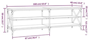 Έπιπλο Τηλεόρασης Καφέ Δρυς 160x40x50 εκ. Επεξεργασμένο Ξύλο - Καφέ