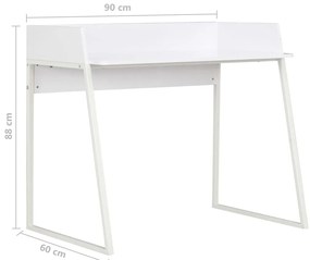 vidaXL Γραφείο Λευκό 90 x 60 x 88 εκ.