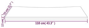 Επιφάνεια Γραφείου 110 x 55 x 2,5 εκ. από Μασίφ Ξύλο Πεύκου - Καφέ