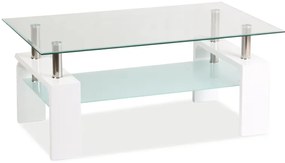 LISA BASIC II ΔΙΑΦΑΝΟ ΤΡΑΠΕΖΙ / ΛΕΥΚΟ ΒΕΡΝΙΚΙ 100x60x55 DIOMMI LISABASIC2TB DIOMMI-80-2032