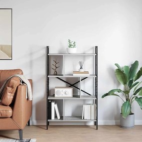 vidaXL Ράφι Βιβλίων Γκρίζο Σονομα 75 x 30 x 123,5 εκ.