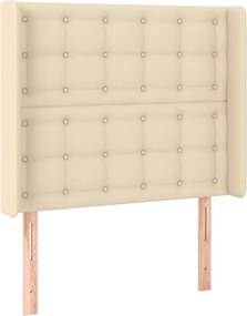 vidaXL Κρεβάτι Boxspring με Στρώμα &amp; LED Κρεμ 90x190 εκ. Υφασμάτινο