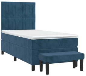 ΚΡΕΒΑΤΙ BOXSPRING ΜΕ ΣΤΡΩΜΑ ΣΚΟΥΡΟ ΜΠΛΕ 100X200 ΕΚ. ΒΕΛΟΥΔΙΝΟ 3137951